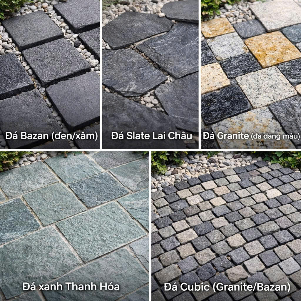 5 Loại đá tự nhiên lát sân vườn đẹp