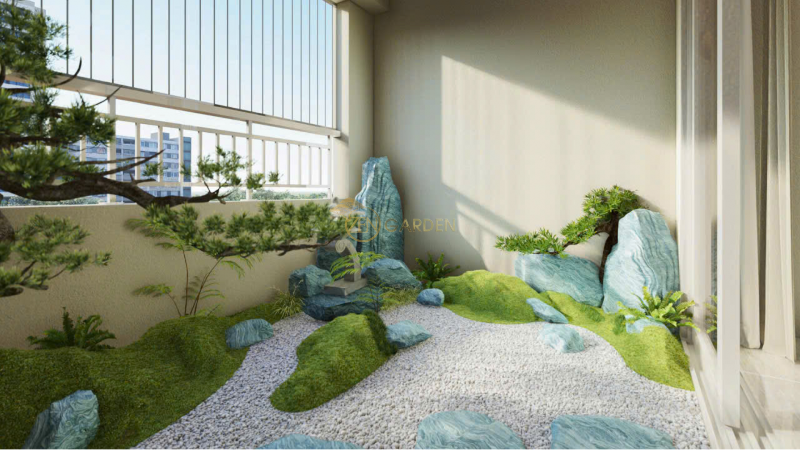 Thi công sân vườn Nhật chuyên nghiệp với đá tự nhiên và cây xanh