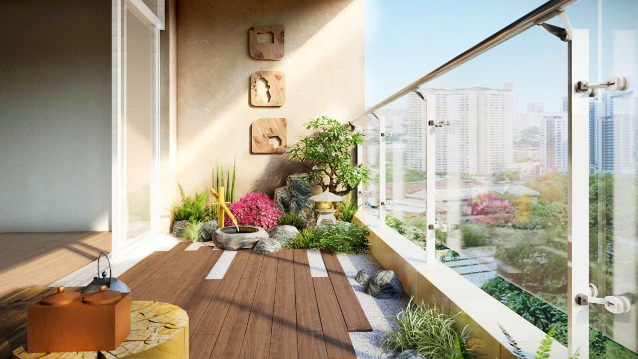 Tiểu cảnh ban công phong cách Nhật đẹp
